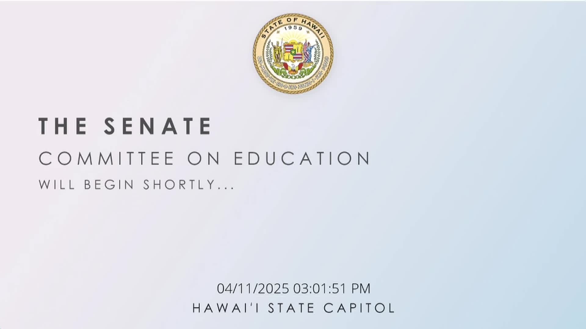Hawaii State Legislature: Education