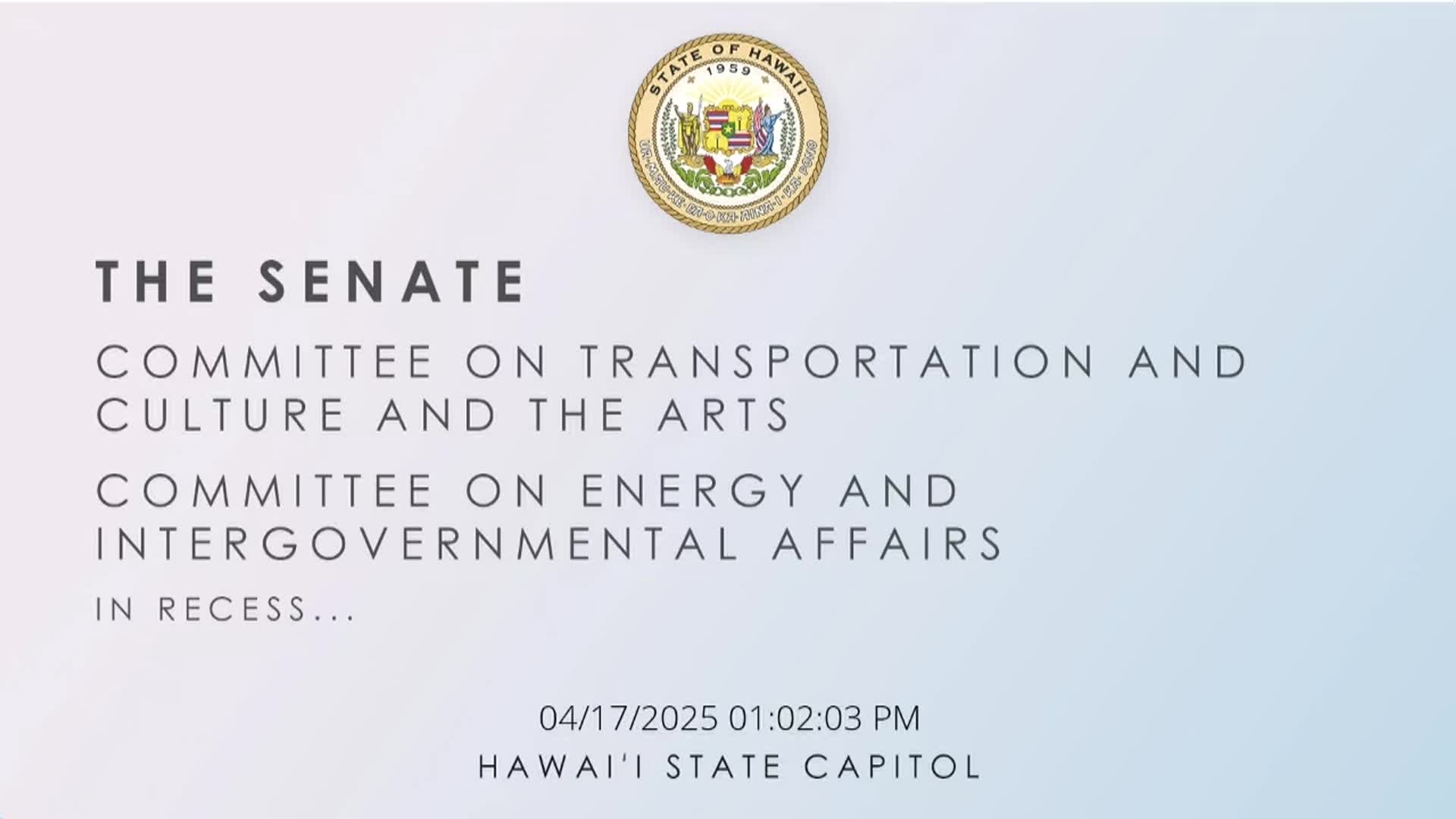 Hawaii State Legislature: TCA/EIG