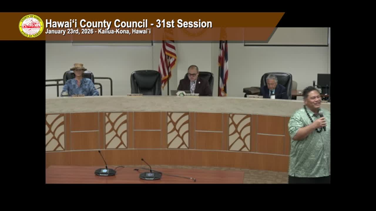 Hawaii County Council: 31st Session